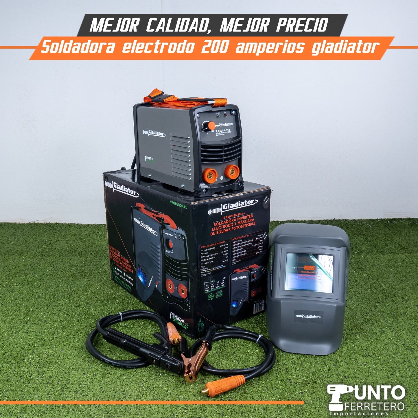 SOLDADORA ELECTRODO (MMA) 200 AMPERIOS GLADIATOR