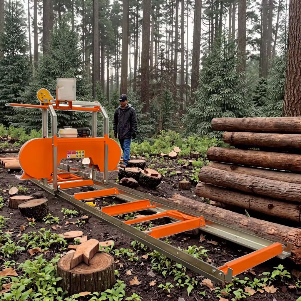 aserradero portátil 18 pulgadas gasolinero 7hp 4 metros largo +  trabador