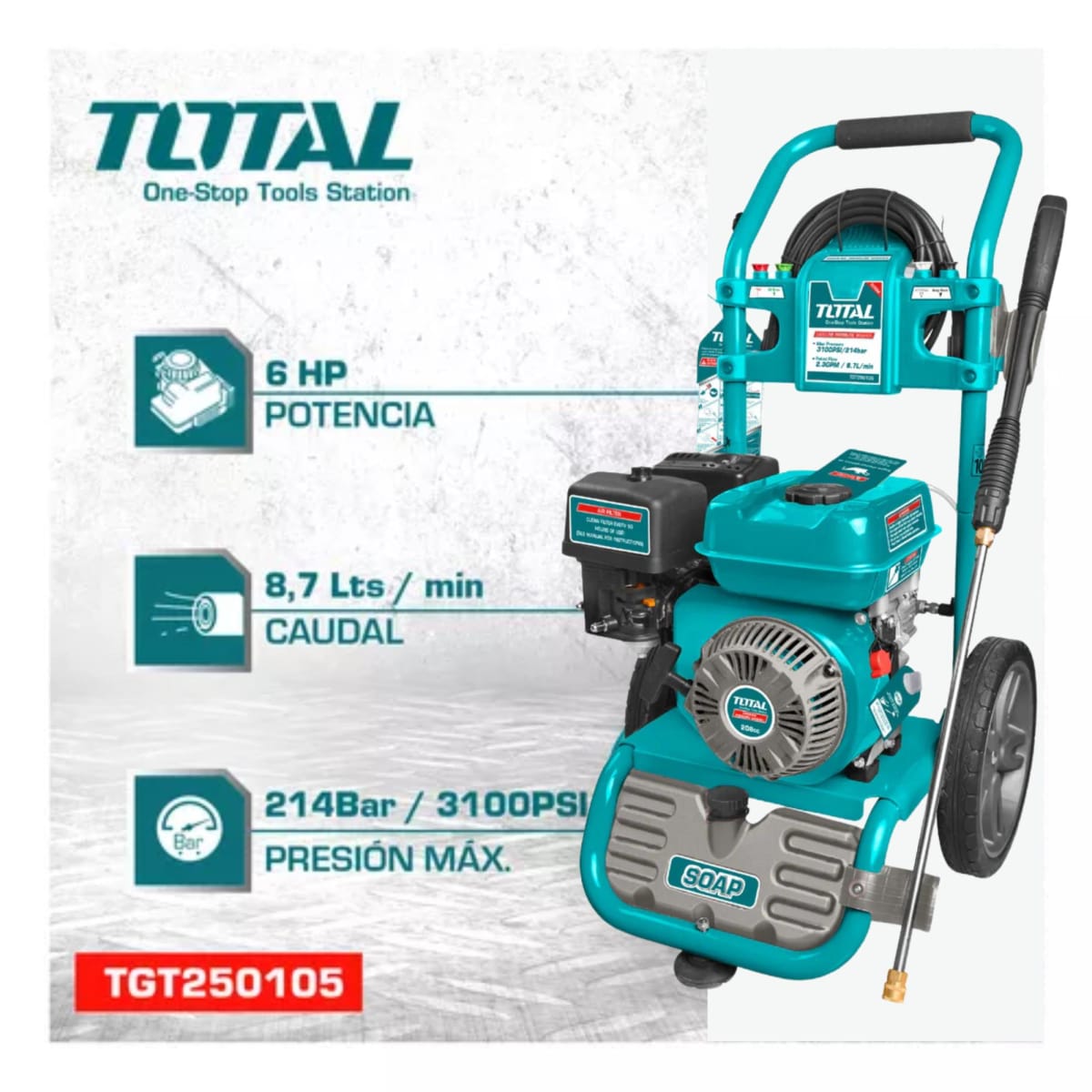 Hidro lavadora industrial gasolinera 6hp 3150psi