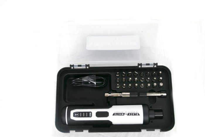 HIDROLAVADORA + KIT DESATORNILLADOR COMPACTO RECARGABLE – BLACK & WHITE
