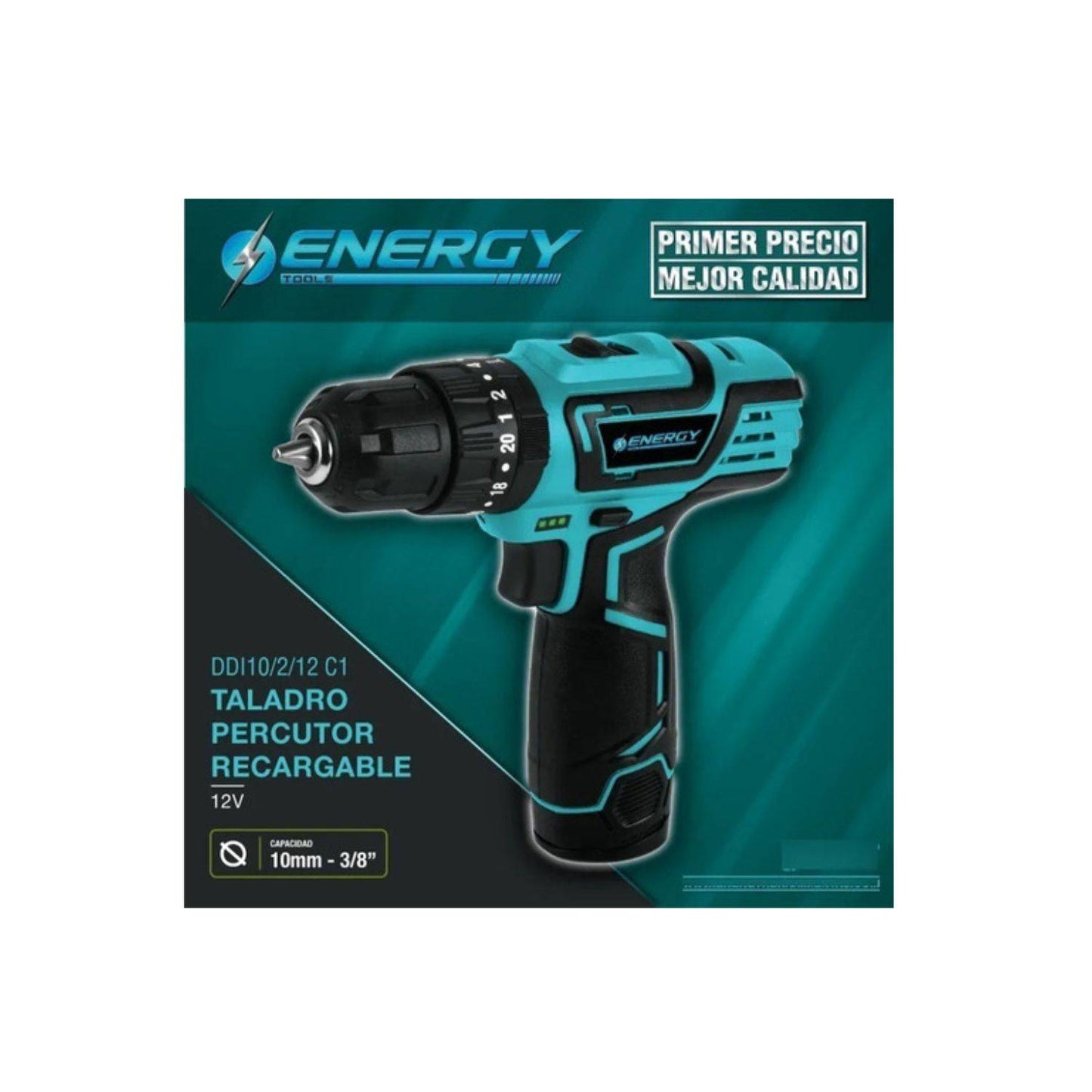 TALADRO PERCUTOR ATORNILLA RECARGABLE 1 BAT 1 CAR-ENERGY