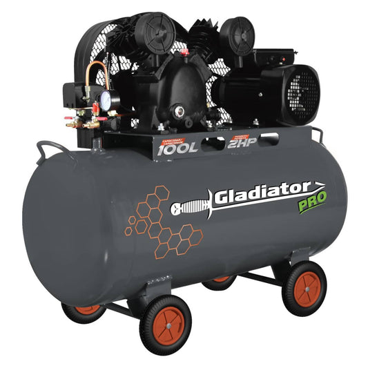 COMPRESOR DE AIRE DE FAJA 100 LT 2HP – 1500W- GLADIATOR