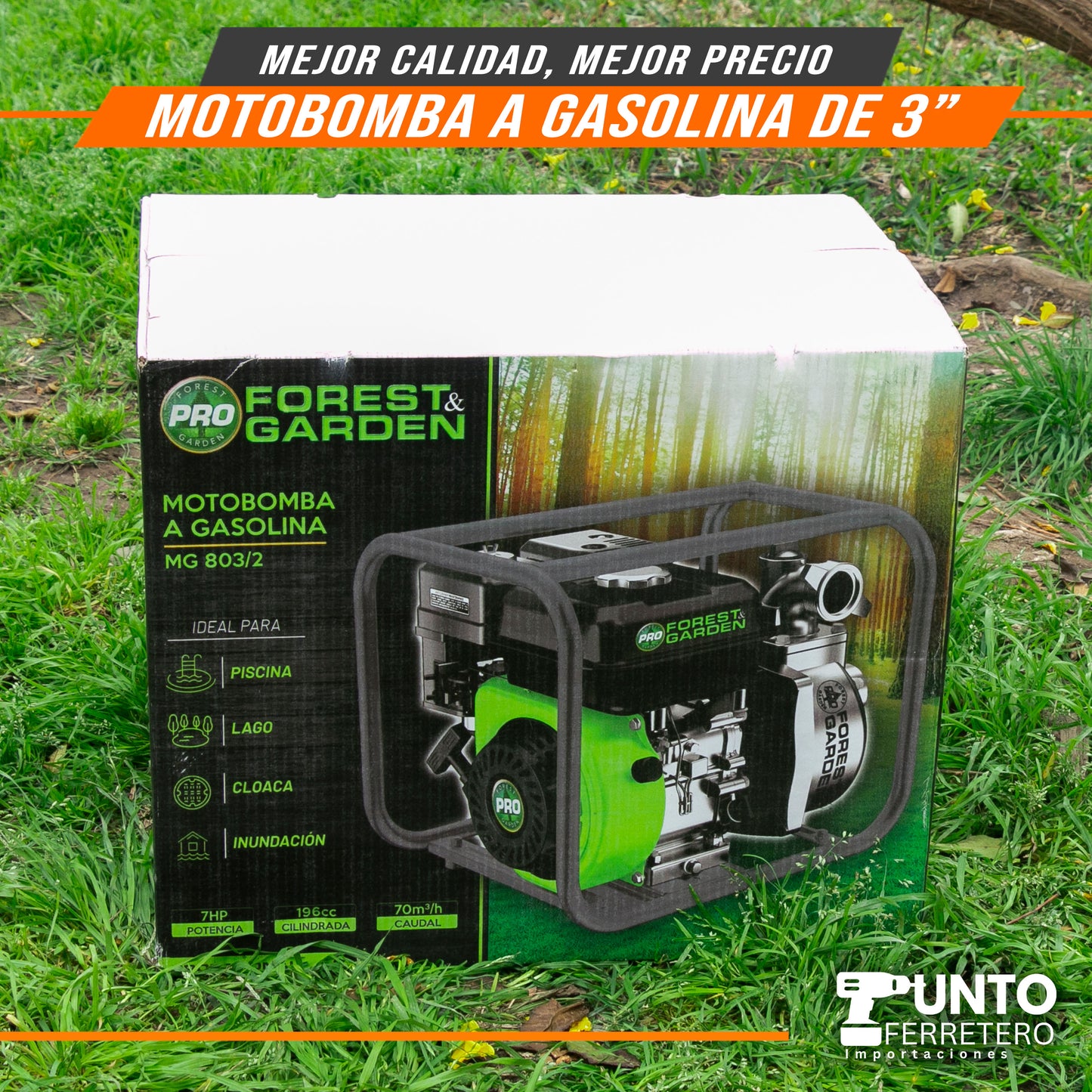 Motobomba 3x3 Forest Garden  motor 4 tiempos gasolinero