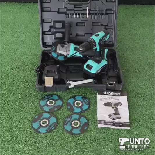 COMBO TALADRO Y AMOLADORA  ENERGY + 5 DISCOS DE REGALO