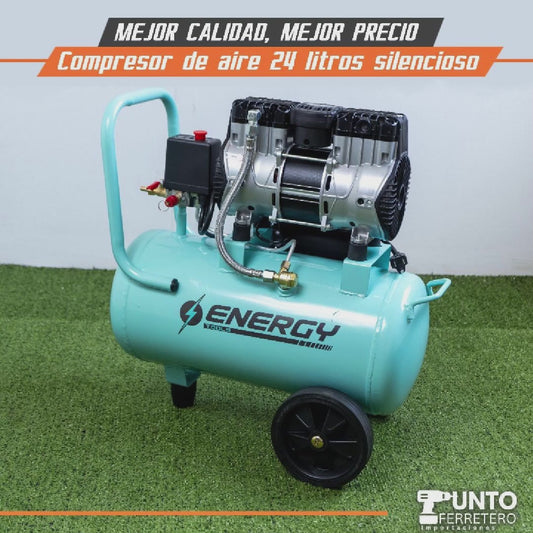 compresora de aire de 24 litros silenciosa  1.5HP  100% cobre