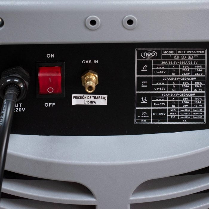 SOLDADORA ELÉCTRICA INVERTER SIRA 250A MULTIFUNCIÓN 6 EN 1 MIG – MAG, MMA, TIG , TIG PULSADO,MIG PULSADO, MIG DOBLE PULSADO -NEO