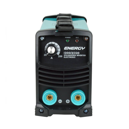 SOLDADORA ELÉCTRICA INVERTER 200A MMA CON CONECTORES 3/8 -ENERGY