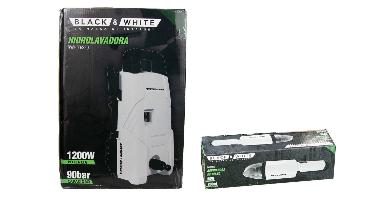 HIDROLAVADORA + ASPIRADORA DE MANO – BLACK & WHITE
