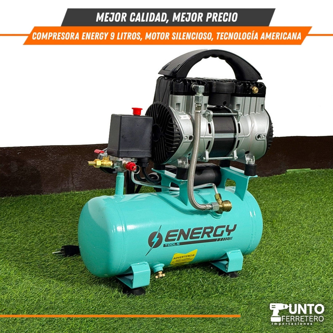 Compresora Sin Aceite  9L – Energy Tecnología americana.
