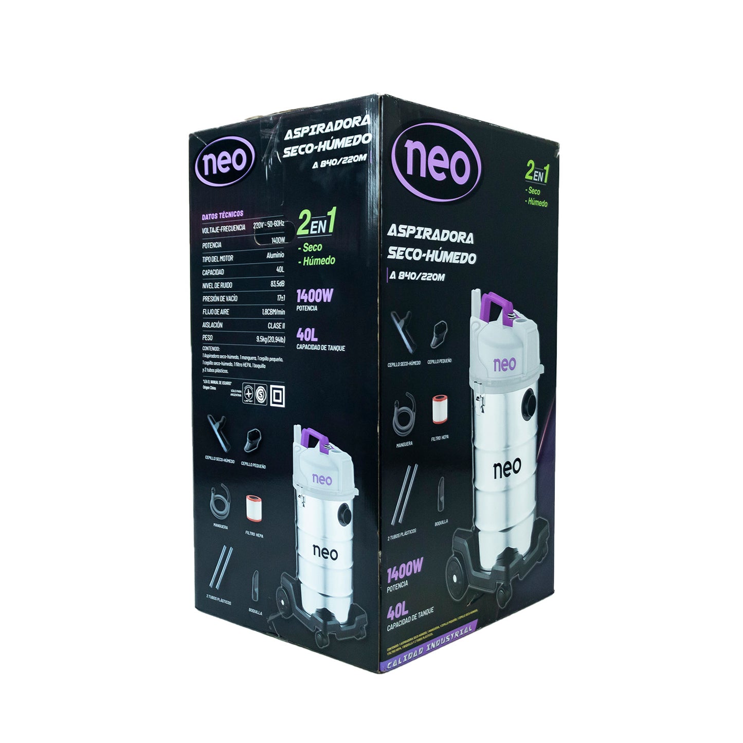 ASPIRADORA SECO-HÚMEDO Y SOPLADOR 1400W – NEO