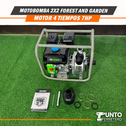 Motobomba 2x2 forest & garden motor 4 tiempos 7 hp 196cc