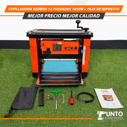 Cepilladora Redboo 12 Pulgadas 1850W+Faja de Respuesto