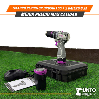 Taladro Percurtor Brushless+2 Baterías 2A🔥🔋