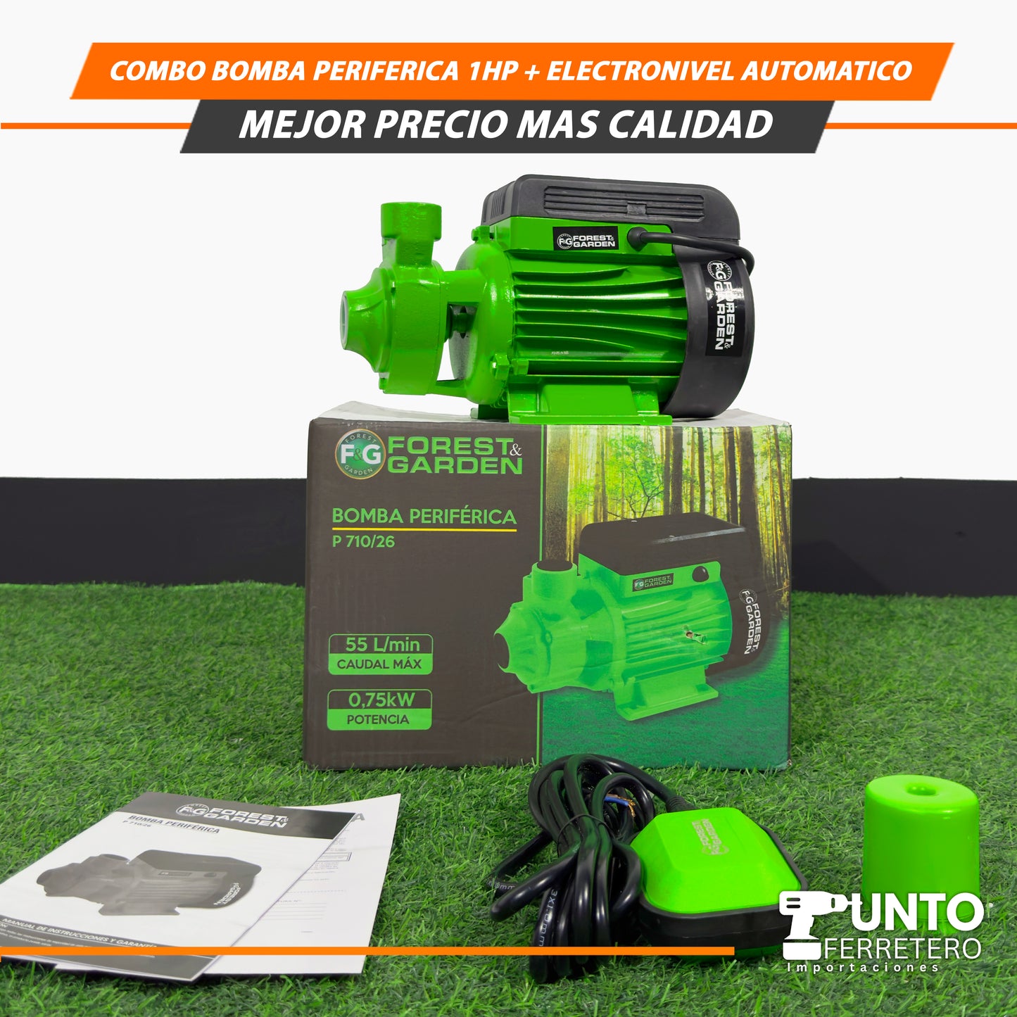 Como Bomba Periférica de 1 HP +Electronivel Automático 🌱💧