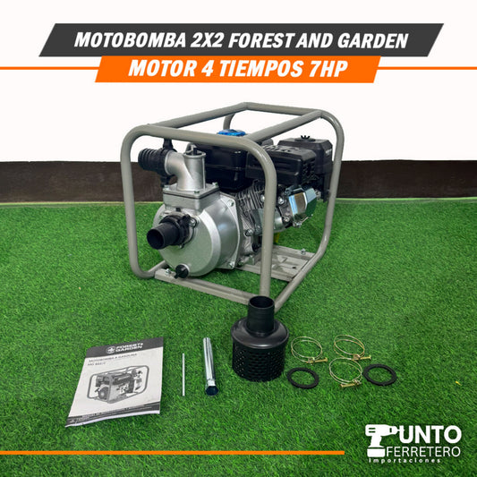 Motobomba 2x2 forest & garden motor 4 tiempos 7 hp 196cc