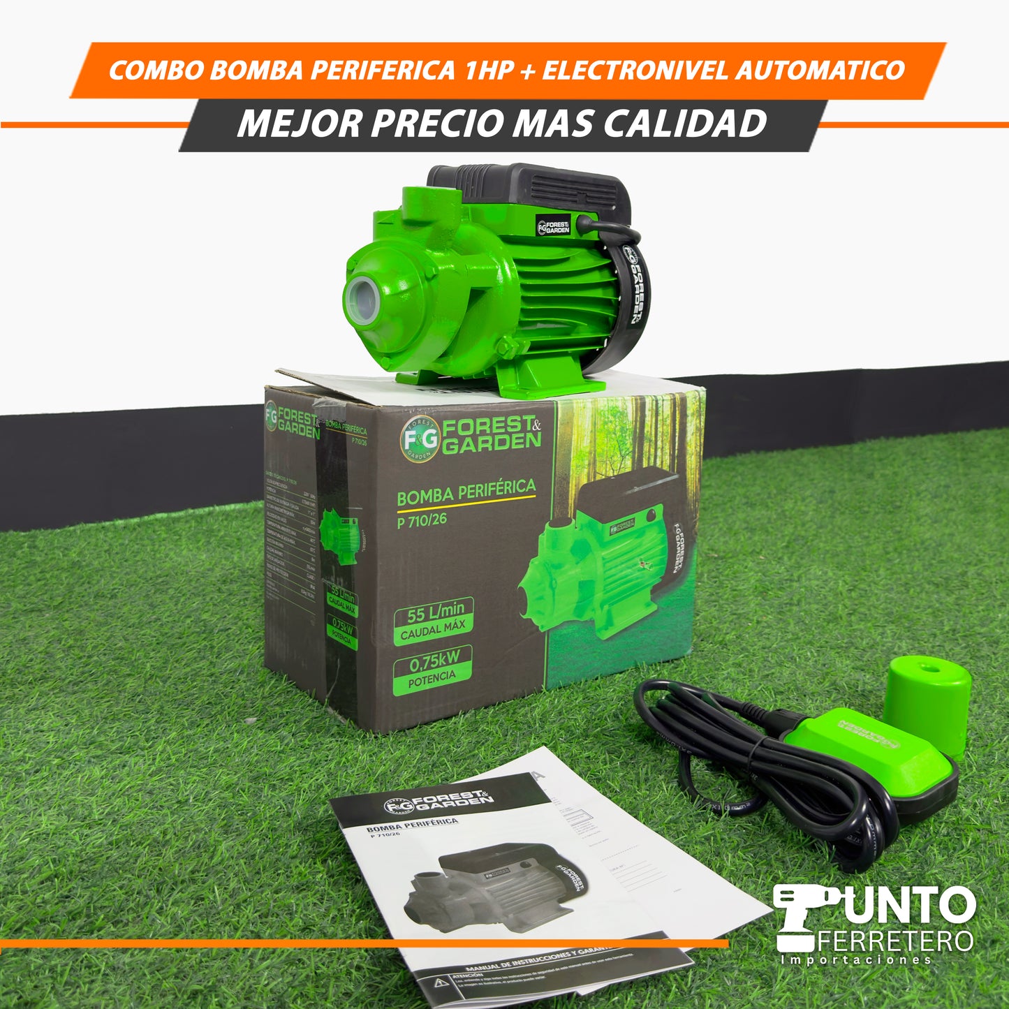 Como Bomba Periférica de 1 HP +Electronivel Automático 🌱💧