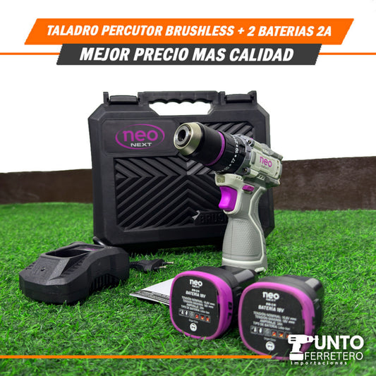 Taladro Percutor 18V Neo (Brushless Sin Carbones) + 2-Baterias