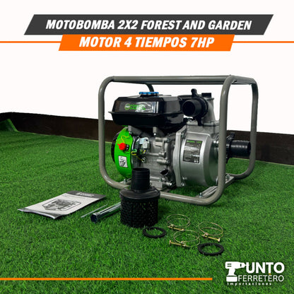 Motobomba 2x2 forest & garden motor 4 tiempos 7 hp 196cc