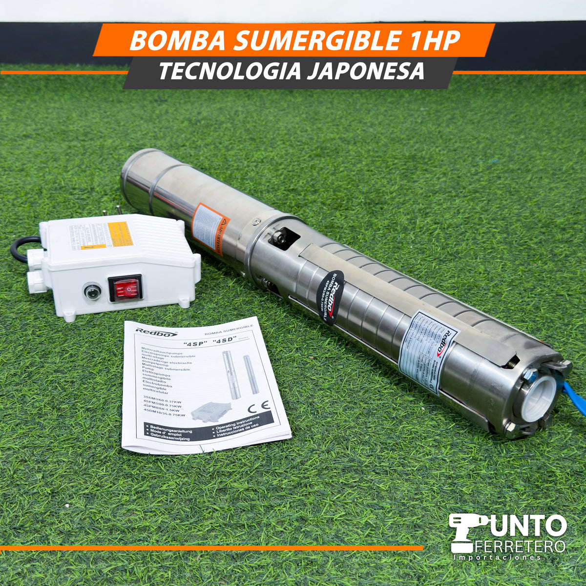 BOMBA SUMERGIBLE 1 HP – TECNOLOGÍA JAPONESA