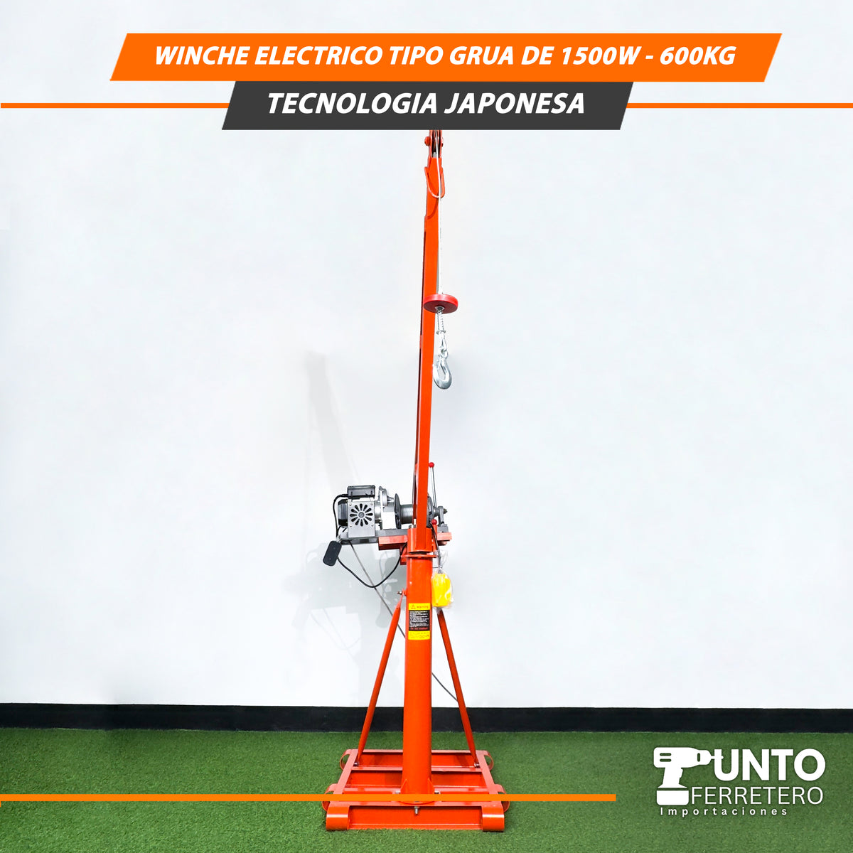 WINCHE ELÉCTRICO TIPO GRÚA 1500W – 600KG TECNOLOGÍA JAPONESA