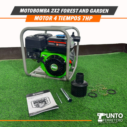 Motobomba 2x2 forest & garden motor 4 tiempos 7 hp 196cc