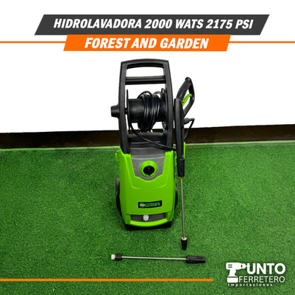 HIDROLAVADORA 2000W 2175 PS 150 BARES + CHAMPUNERA INCORPORADA