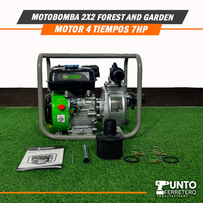 Motobomba 2x2 forest & garden motor 4 tiempos 7 hp 196cc