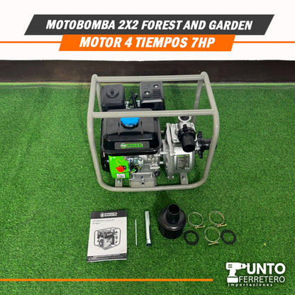 Motobomba 2x2 forest & garden motor 4 tiempos 7 hp 196cc