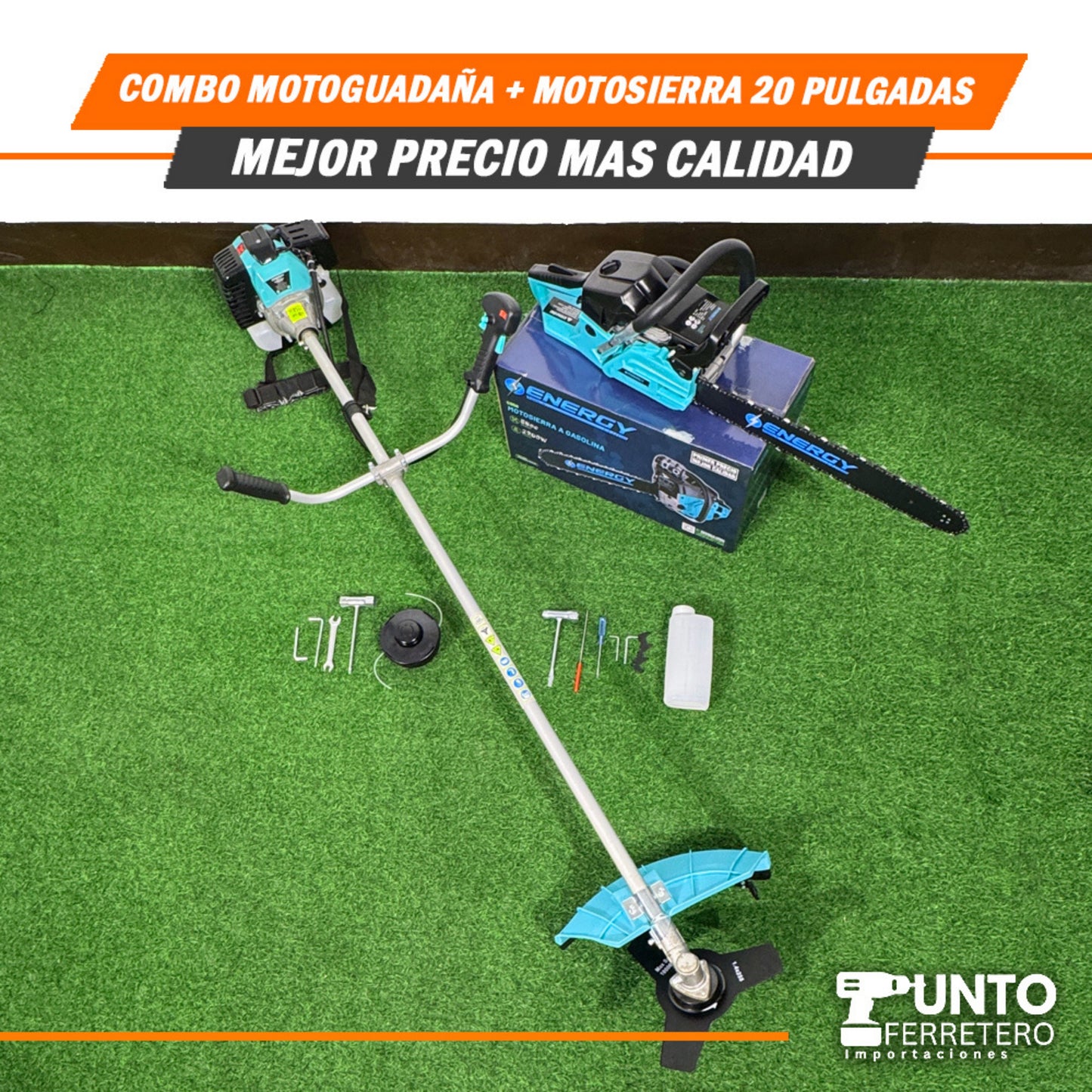 Combo de Moto guadaña Energy + 🌳Motosierra 20 Pulgadas Energy (Tecnología Americana)