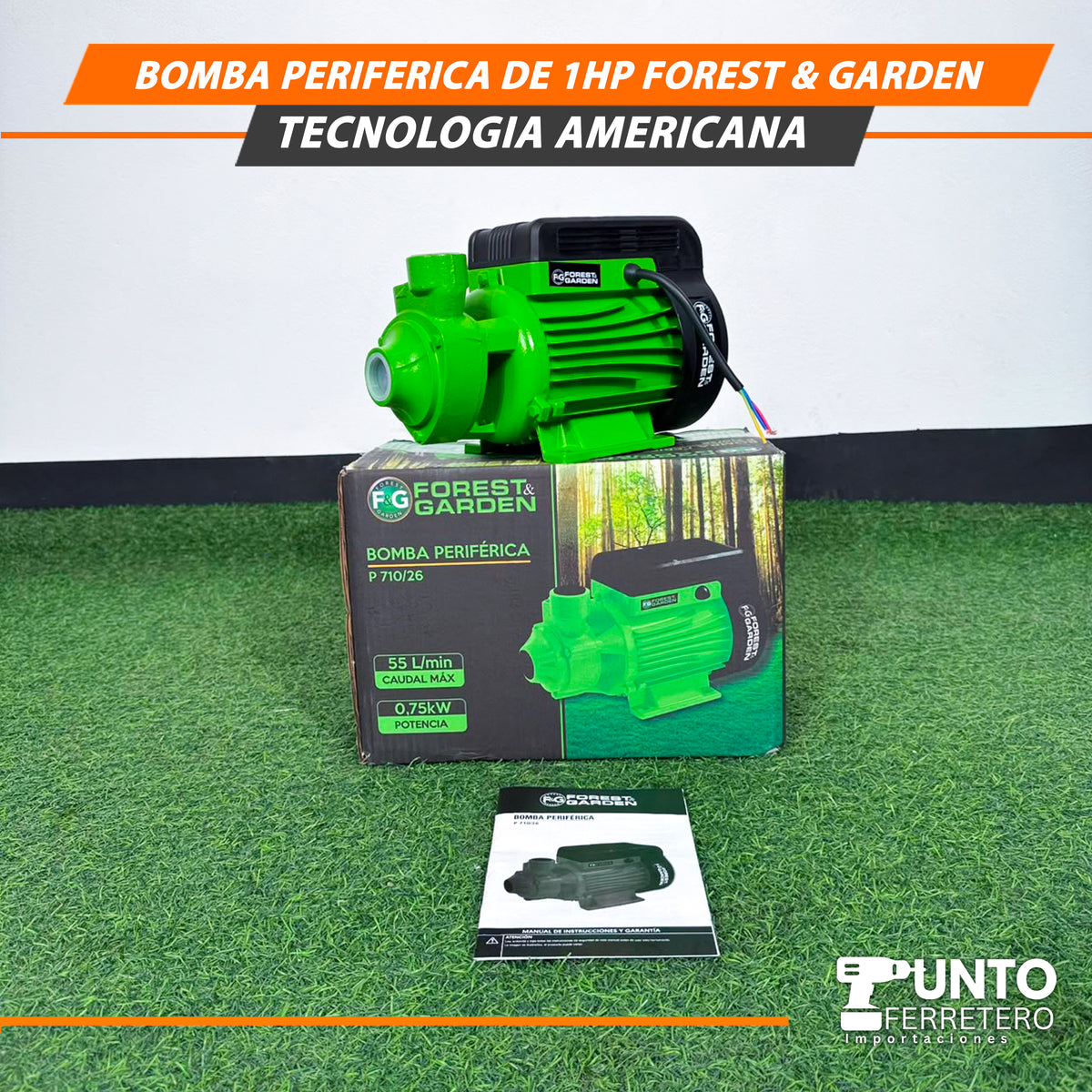 BOMBA PERIFÉRICA 1 HP FOREST AND GARDEN – TECNOLOGÍA AMERICANA