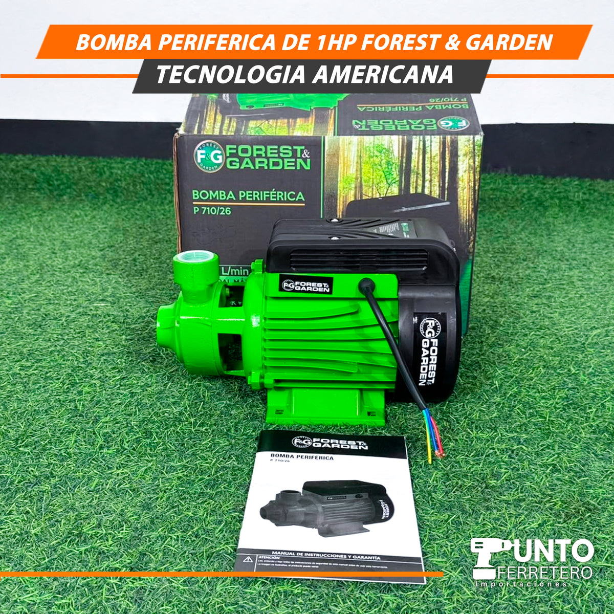 BOMBA PERIFÉRICA 1 HP FOREST AND GARDEN – TECNOLOGÍA AMERICANA