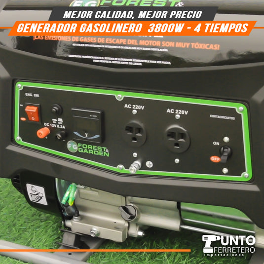 Generador Electrico de 3500W motor 4 tiempos forest & garden