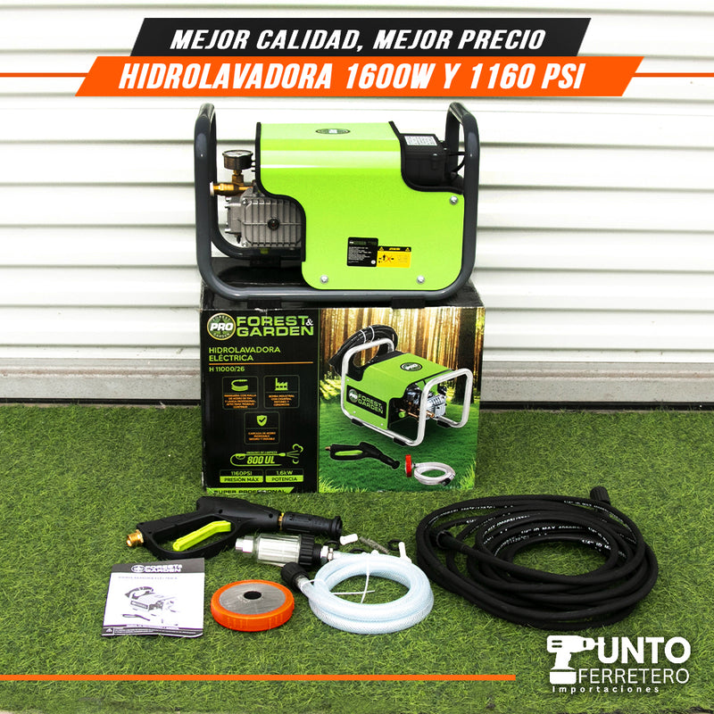 Cargue la imagen en el visor de la galería, HIDROLAVADORA INDUSTRIAL 1600W 1160 PSI forest &amp; garden Motor induccion
