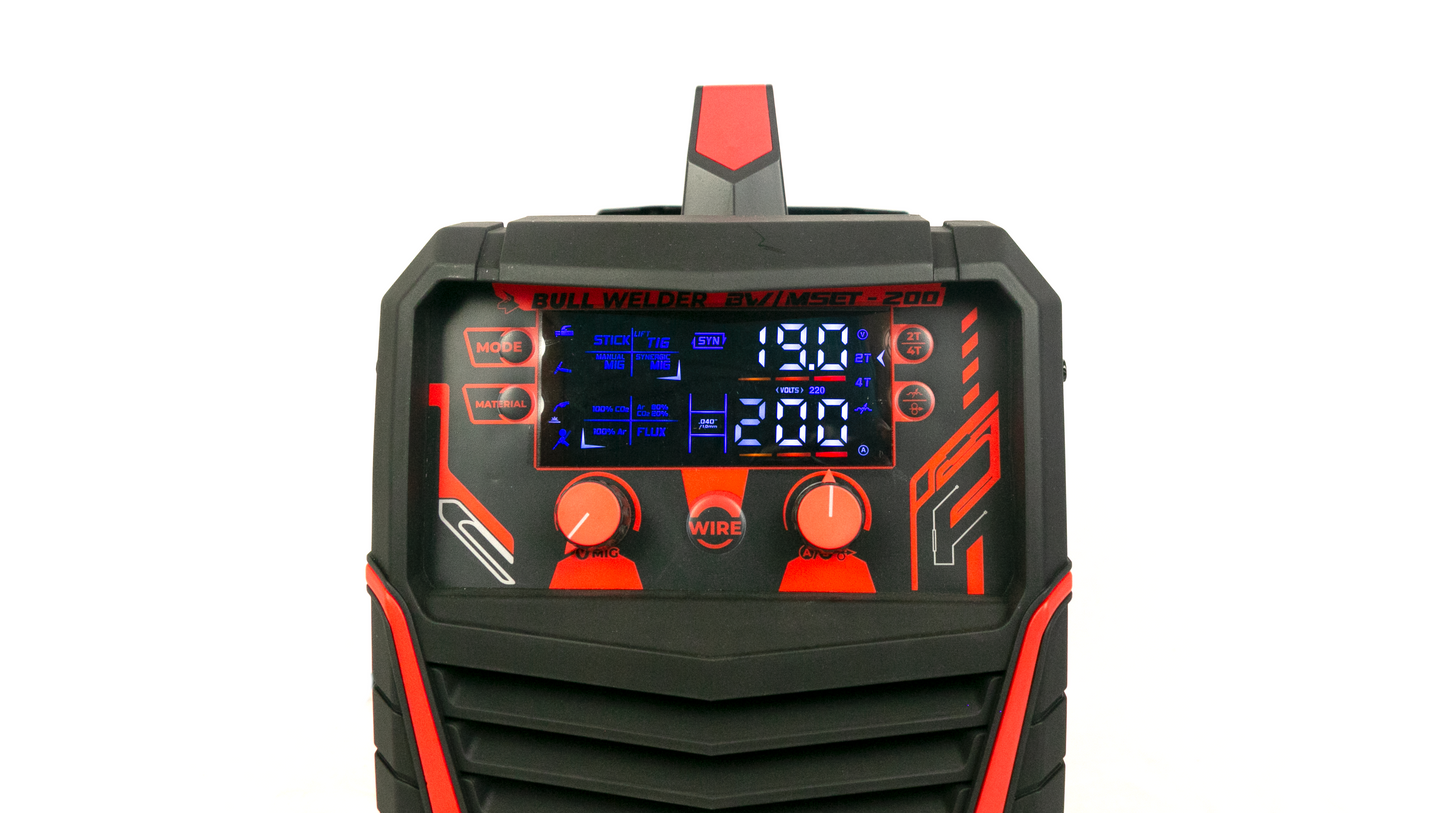 SOLDADORA INDUSTRIAL MULTIPROCESO 200 A / 4 EN 1 –  MIG, TIG LIFT, SPOOL GUN  Y  MMA