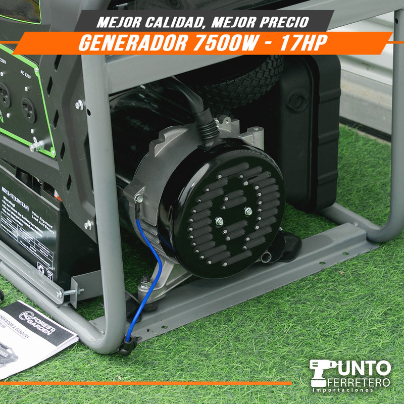 Cargue la imagen en el visor de la galería, GENERADOR ELECTRICO 7500W MOTOR 4 TIEMPOS 420 CC 25 LITROS forest &amp; garden
