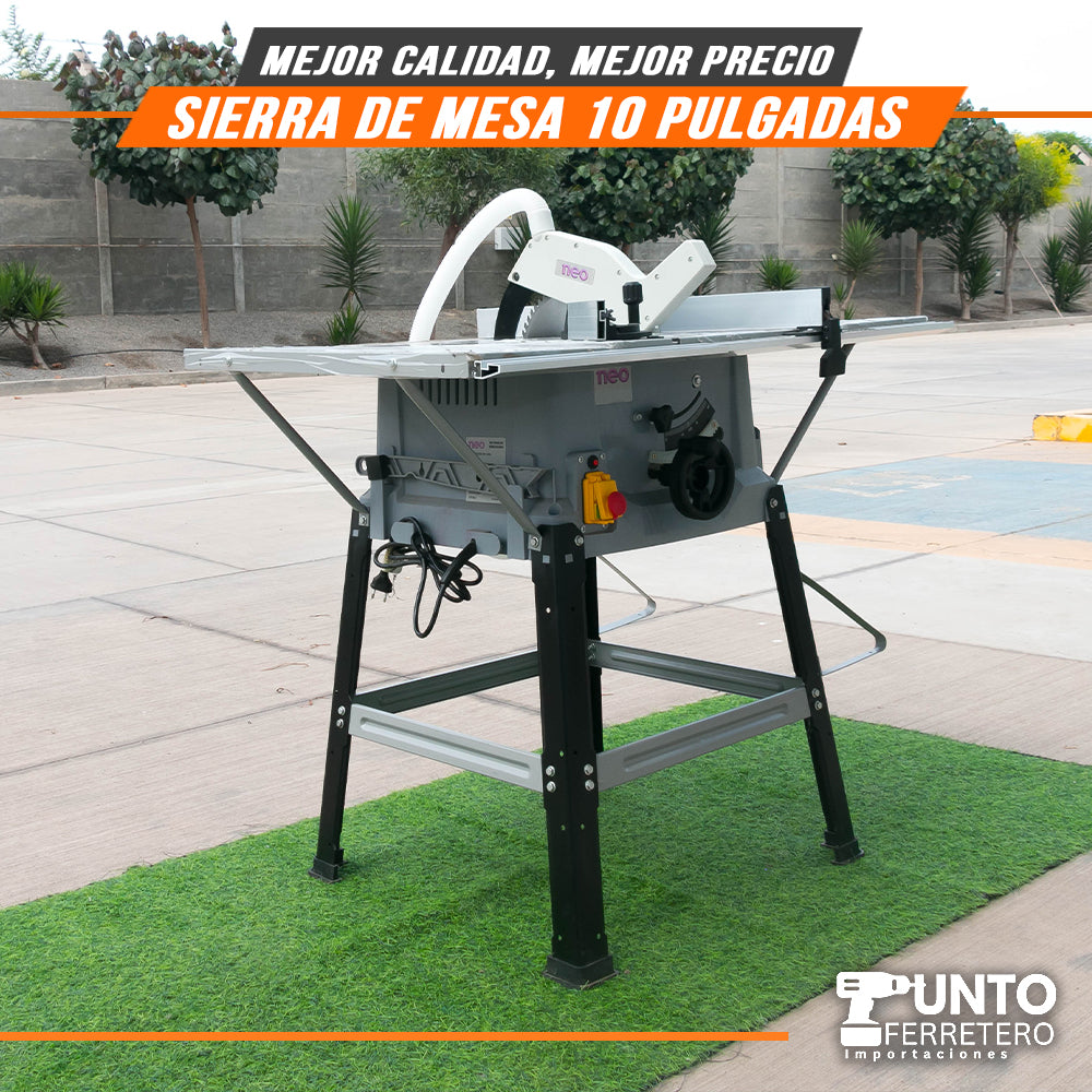 sierra de mesa eléctrica neo   10 pulgadas 1800W (tecnologia americana)