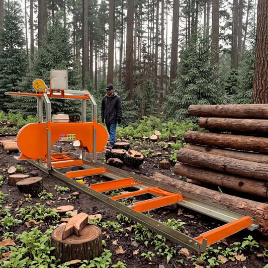 aserradero portátil 18 pulgadas gasolinero 7hp 4 metros largo +  trabador