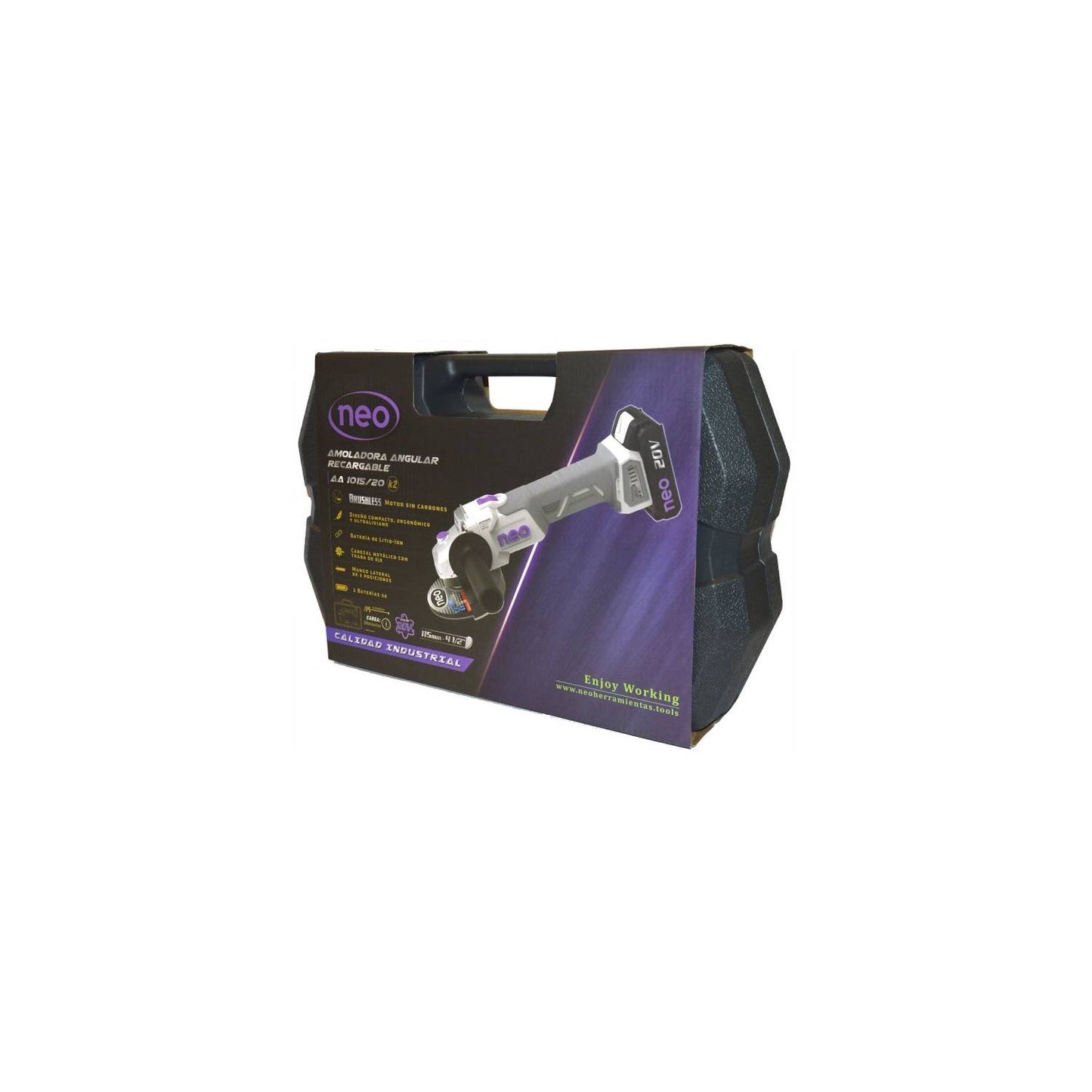 AMOLADORA ANGULAR INALAMBRICA NEO 20V AA1015-20K2- NEO