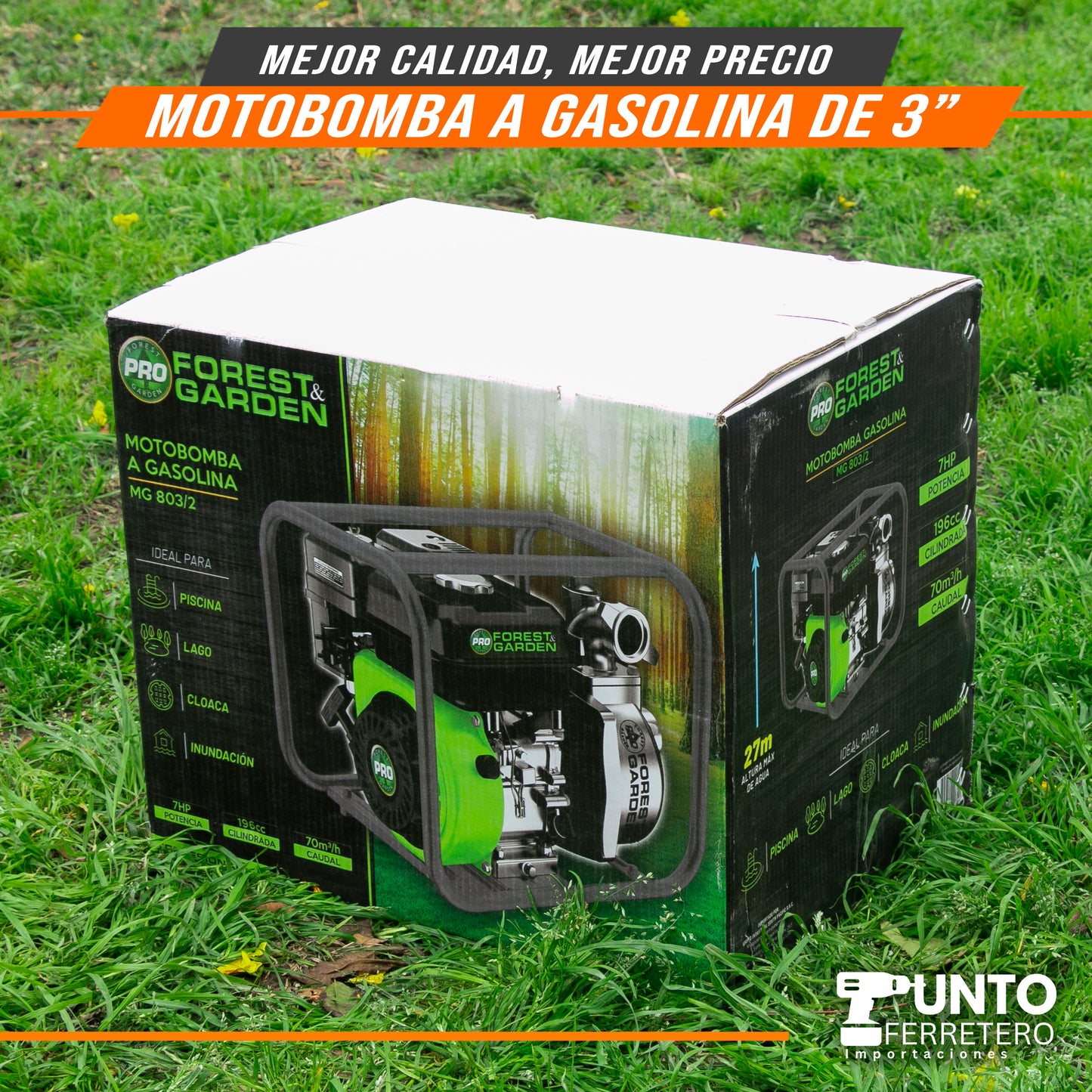 Motobomba 3x3 Forest Garden  motor 4 tiempos gasolinero
