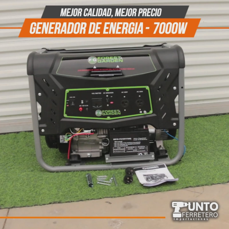 Cargar y reproducir video en Gallery Viewer, GENERADOR ELECTRICO 7500W MOTOR 4 TIEMPOS 420 CC 25 LITROS forest &amp; garden
