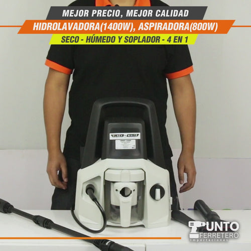 Hidrolavadora 4 en 1 (multifuncional) black&white (1400w/1100psi) marca americana