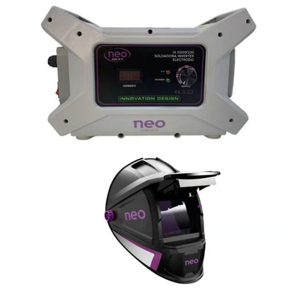 SOLDADORA ELÉCTRICA INVERTER 200A MMA + MASCARA DE SOLDAR -NEO